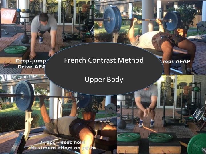 Upper body strength training idea - French Contrast Method (videos)